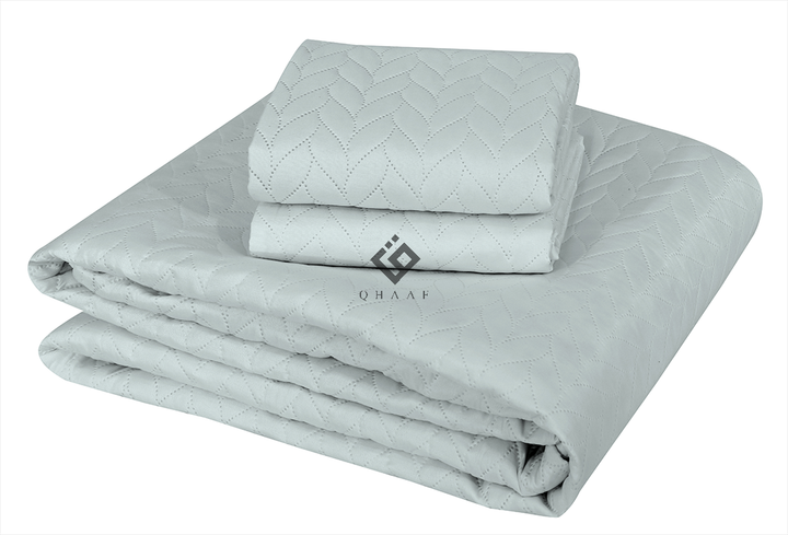 SILVER N.P BEDSPREAD SET - 3 PCS (PREMIUM)