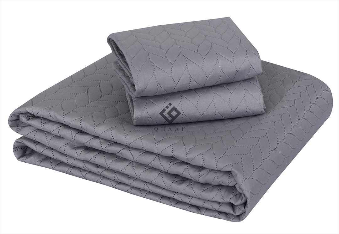 GREY N.P BEDSPREAD SET - 3 PCS (PREMIUM)