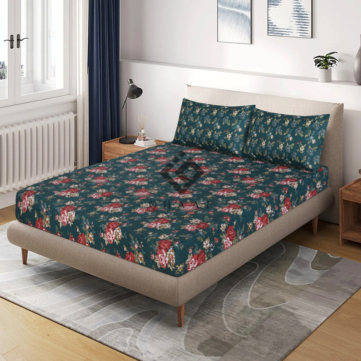 flowered fitted sheet - (premium)