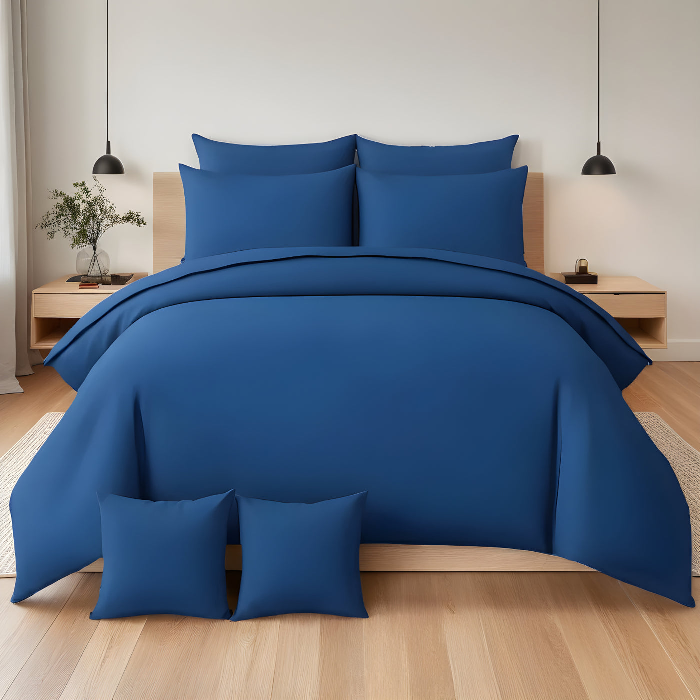 NAVY LUXURY DUVET COVERS SET- 8 PCS
