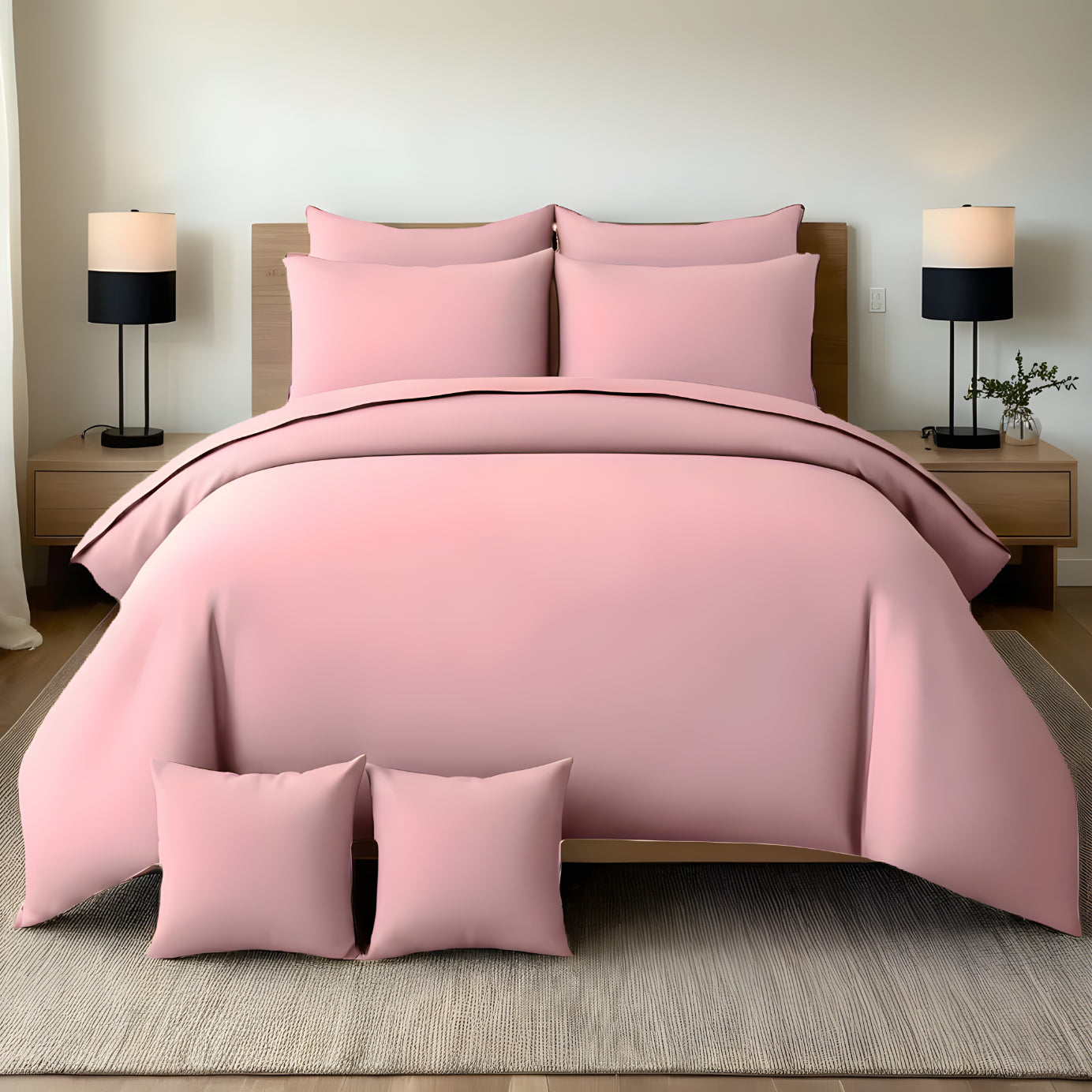 PINK LUXURY DUVET COVERS SET- 8 PCS