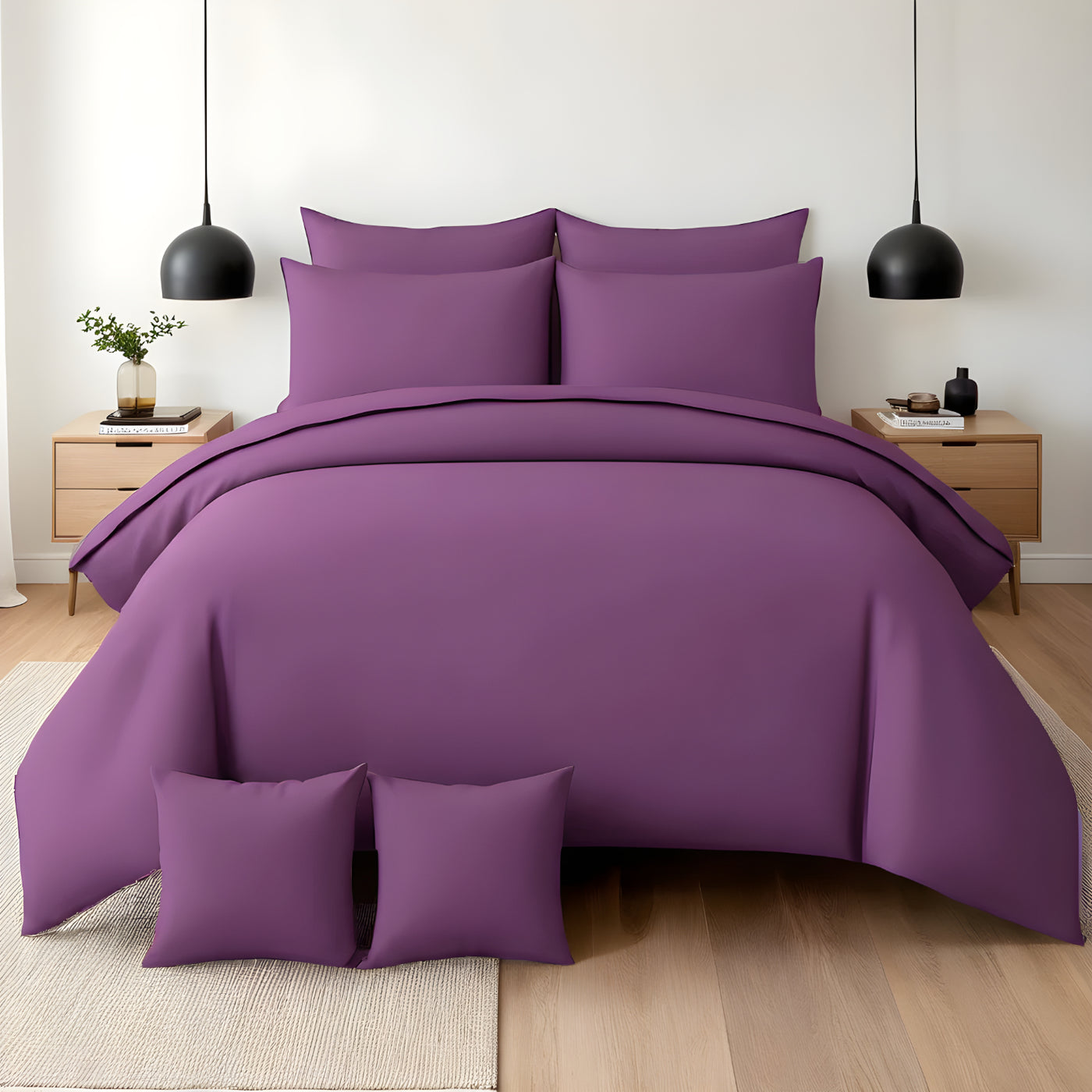 PURPLE LUXURY DUVET COVERS SET- 8 PCS