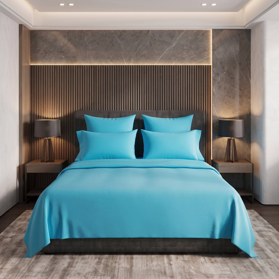 MINT LUXURY DYED BEDSHEET SET- 5 PCS