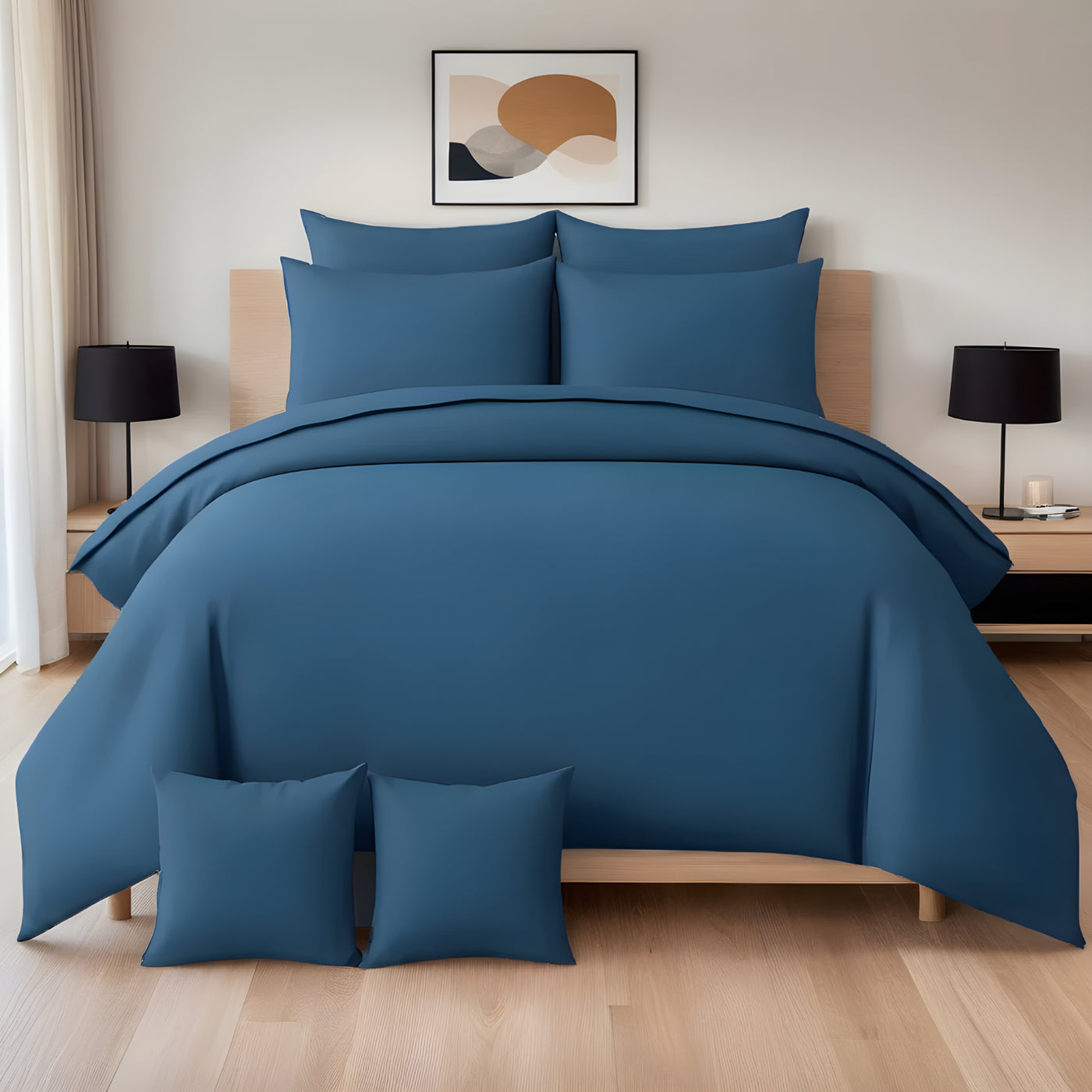 SEA BLUE LUXURY DUVET COVERS SET- 8 PCS