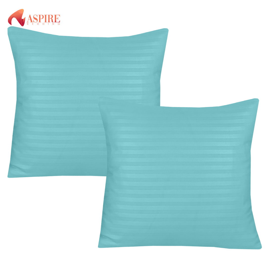 MINT SATIN STRIPE CUSHION COVER (PACK OF 2)