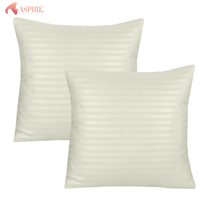 IVORY SATIN STRIPE CUSHION COVER (PACK OF 2)