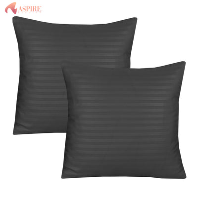 GREY SATIN STRIPE CUSHION COVER (PACK OF 2)