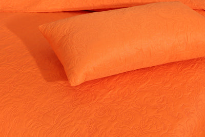 ORANGE BEDSPREAD SET - 3 PCS (PREMIUM)