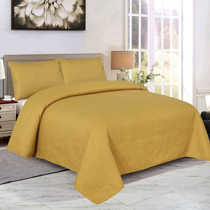 GOLDEN BEDSPREAD SET - 3 PCS (PREMIUM)