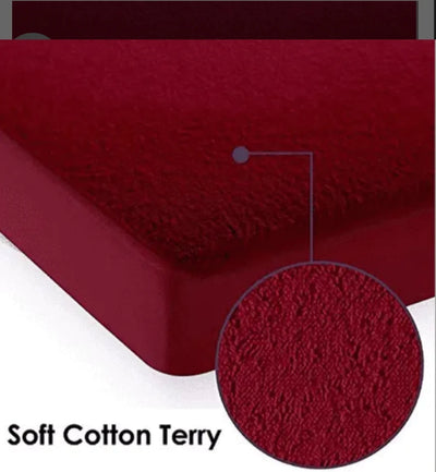 FITTED WATERPROOF MATTRESS PROTECTOR - MAROON