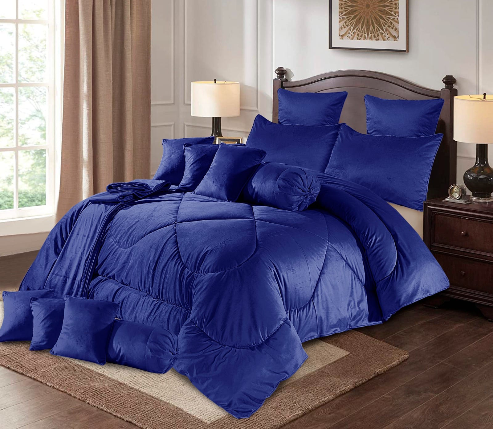 ROYAL BLUE COMFORTER SET - 14 PCS – Aspire Bedding