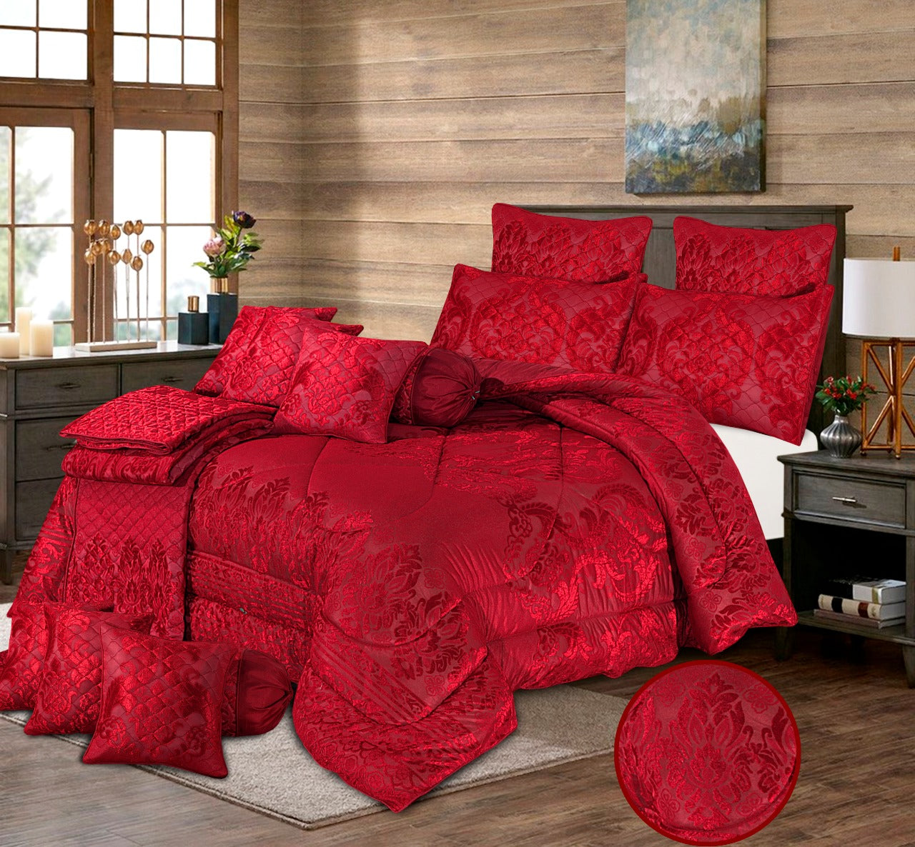 RUFOUS COMFORTER SET - 14 PCS
