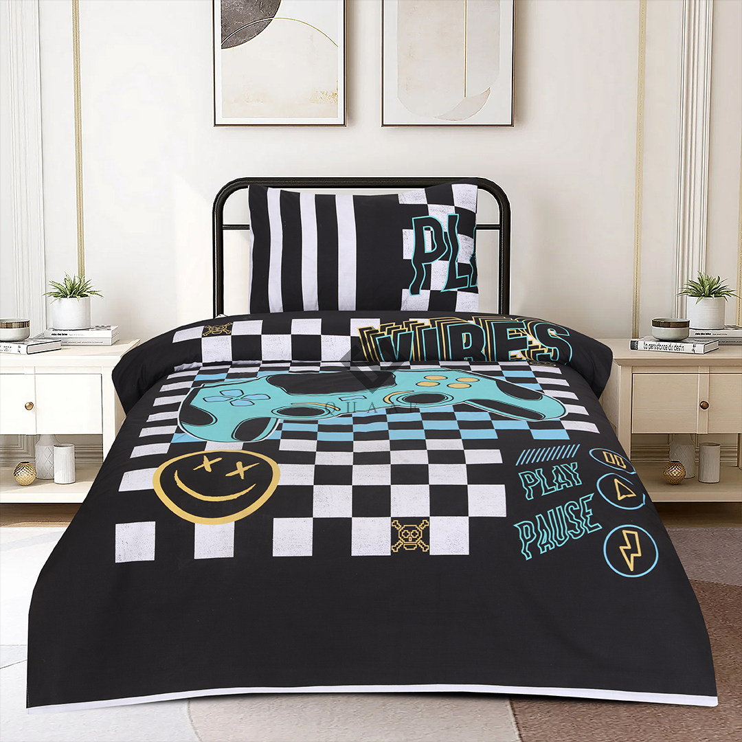 PLAY PAUSE-KIDS BEDSHEET SET
